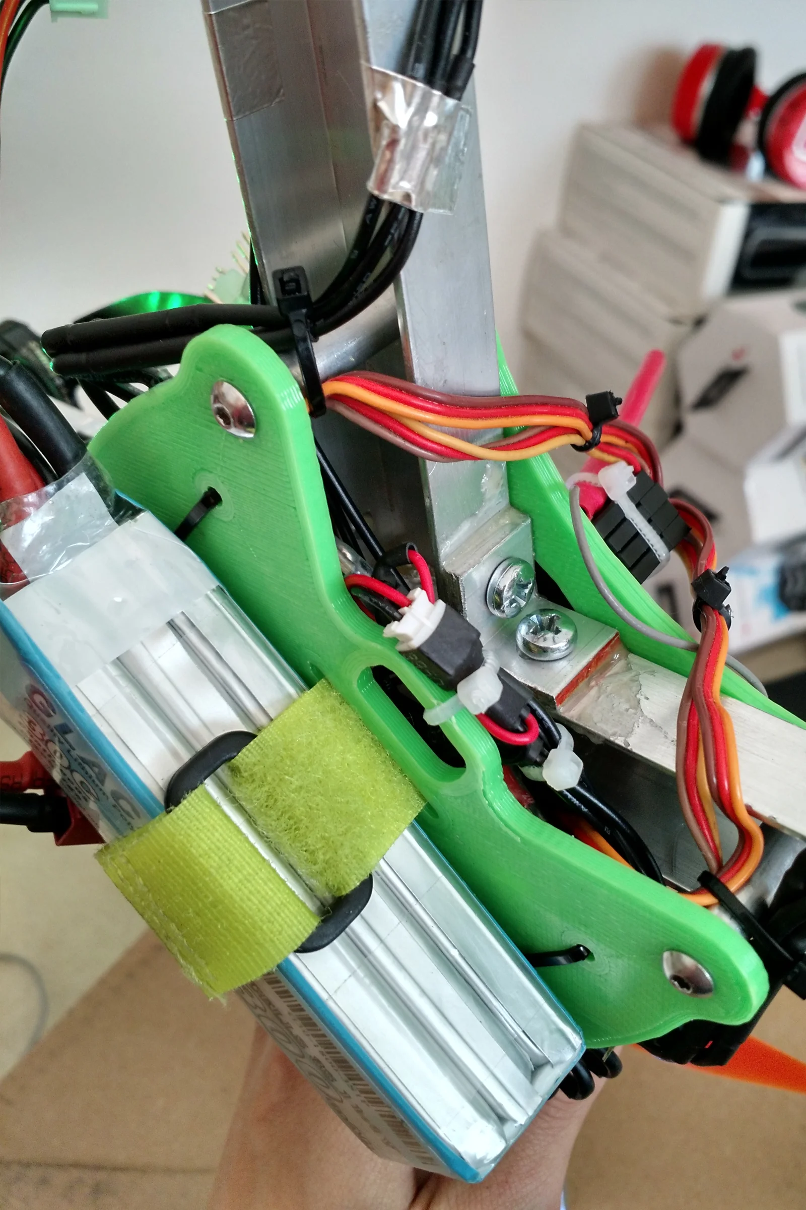 FPV Platforms and Goggle System — Drone 2 aluminum X-frame in flight at outdoor flying field