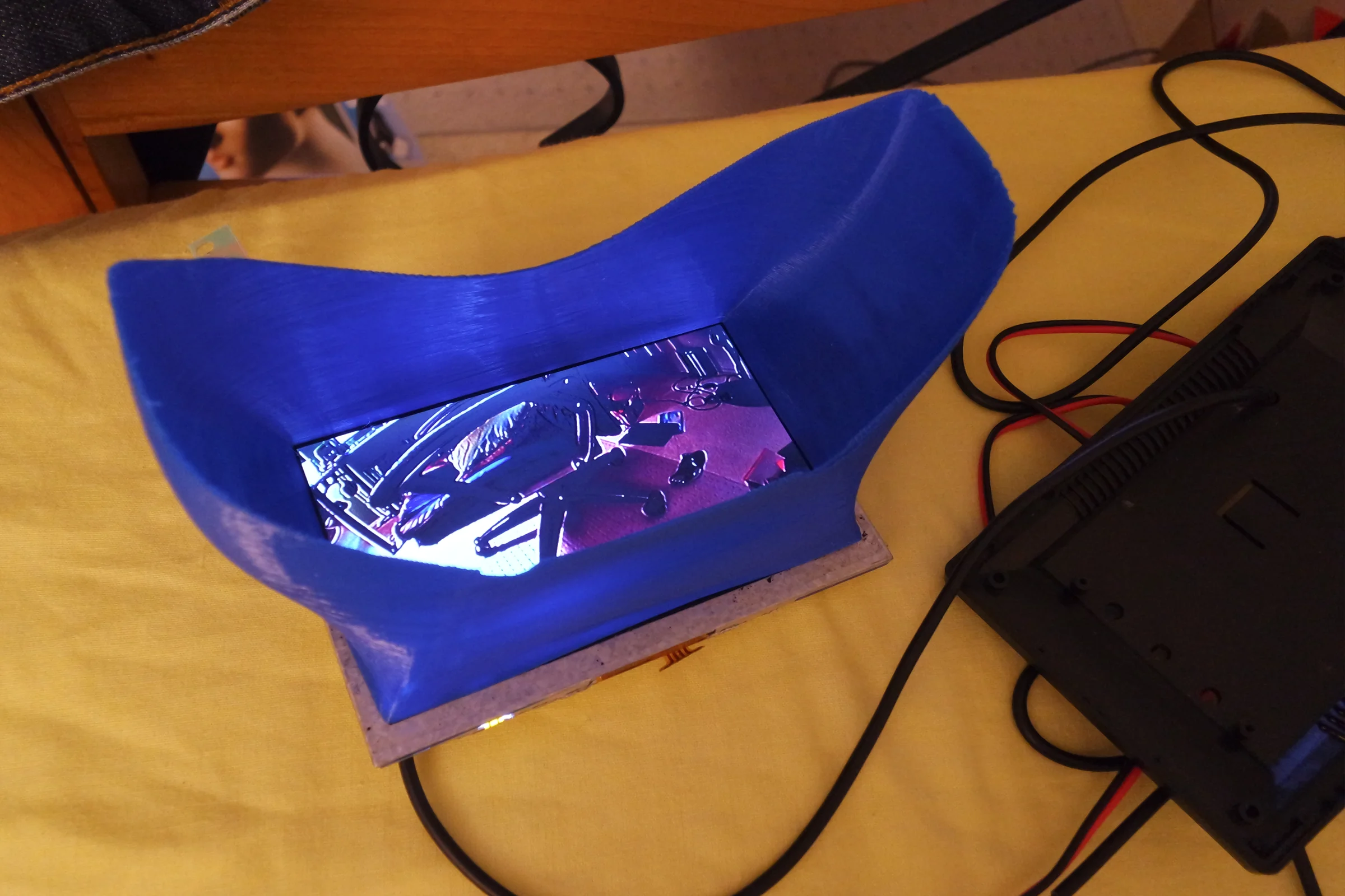 FPV Platforms and Goggle System — Snowboarding goggle with lens removed as foundation for custom FPV headset