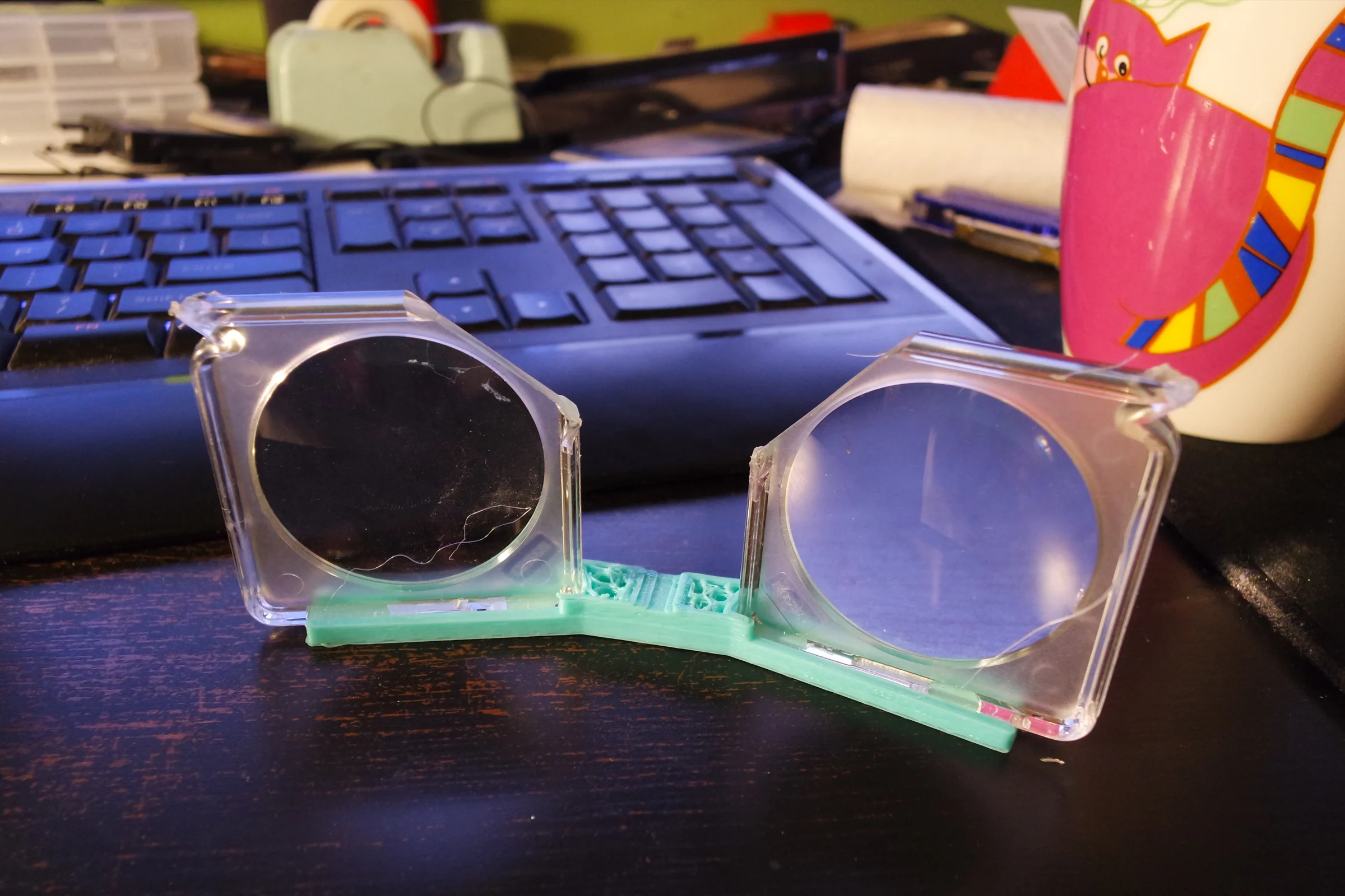 FPV Platforms and Goggle System — Goggle system CAD designed around snowboard goggle opening and LCD optic eye relief