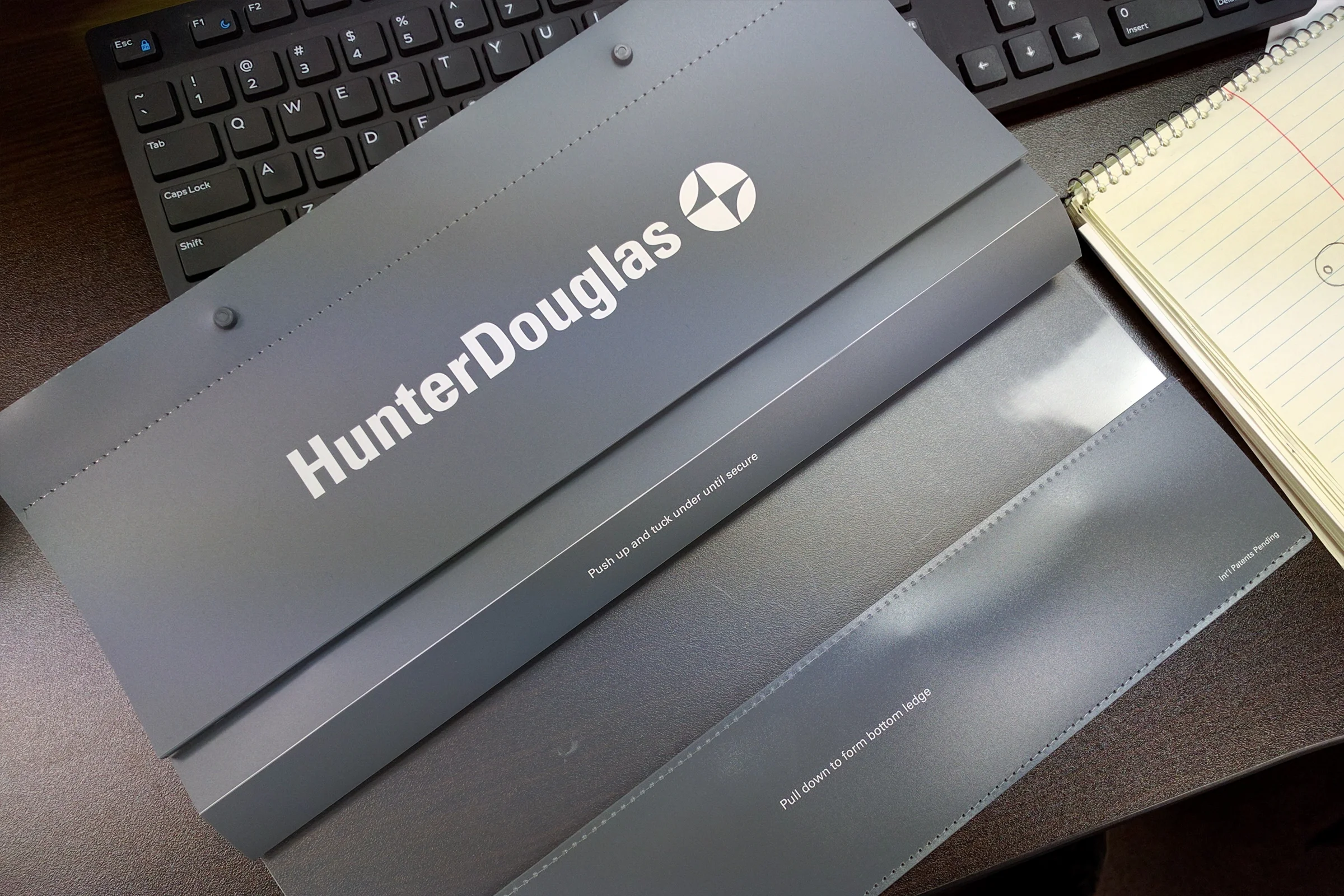 Hunter Douglas Rescue — Final production window cling unit in closed storage position
