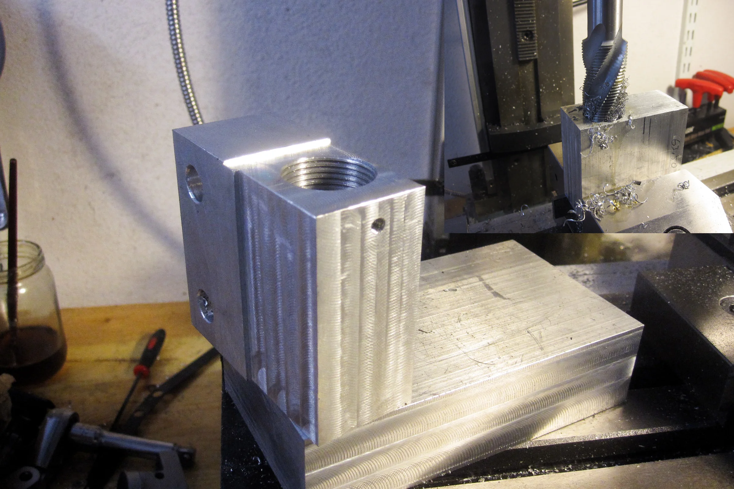 The Mill Trilogy — CNC conversion motor mount components being machined from 6061 aluminum on super mill