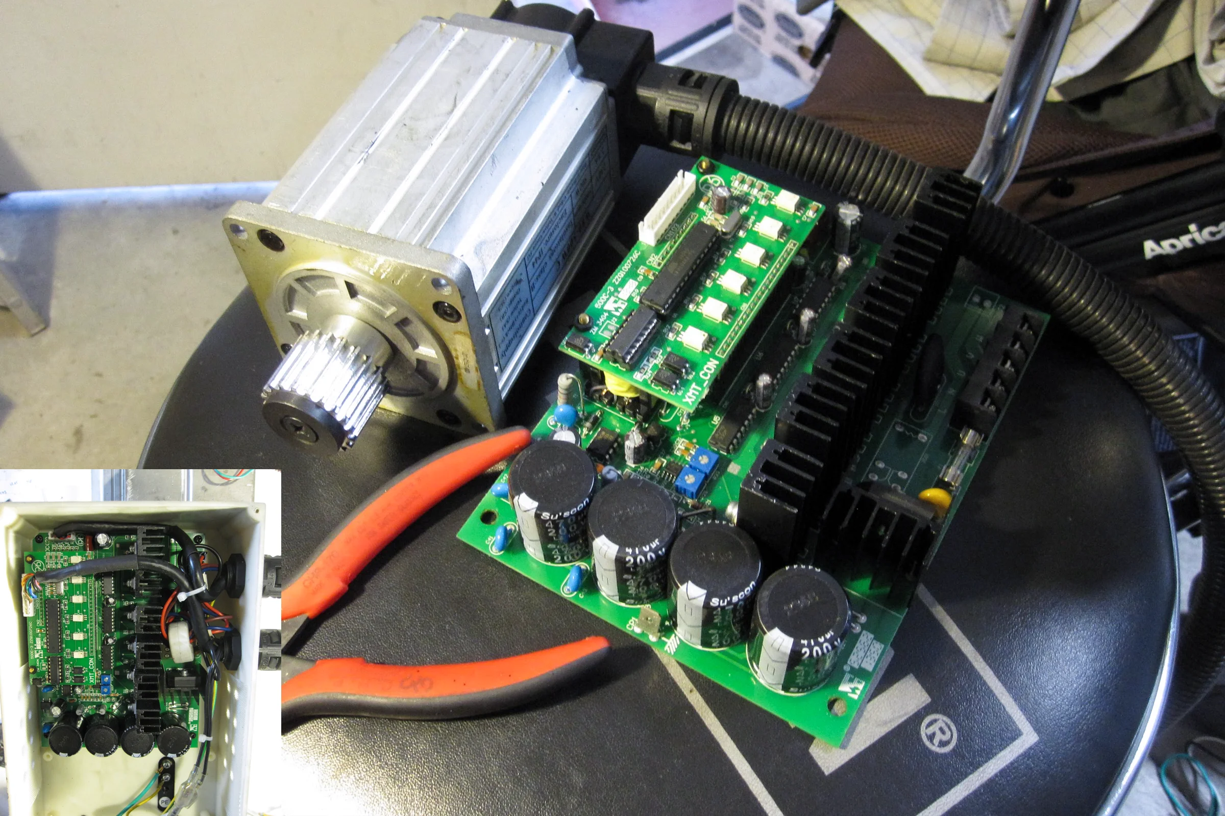 The Mill Trilogy — Geckodrive G540 mounted inside small form factor computer case on custom 3D-printed brackets