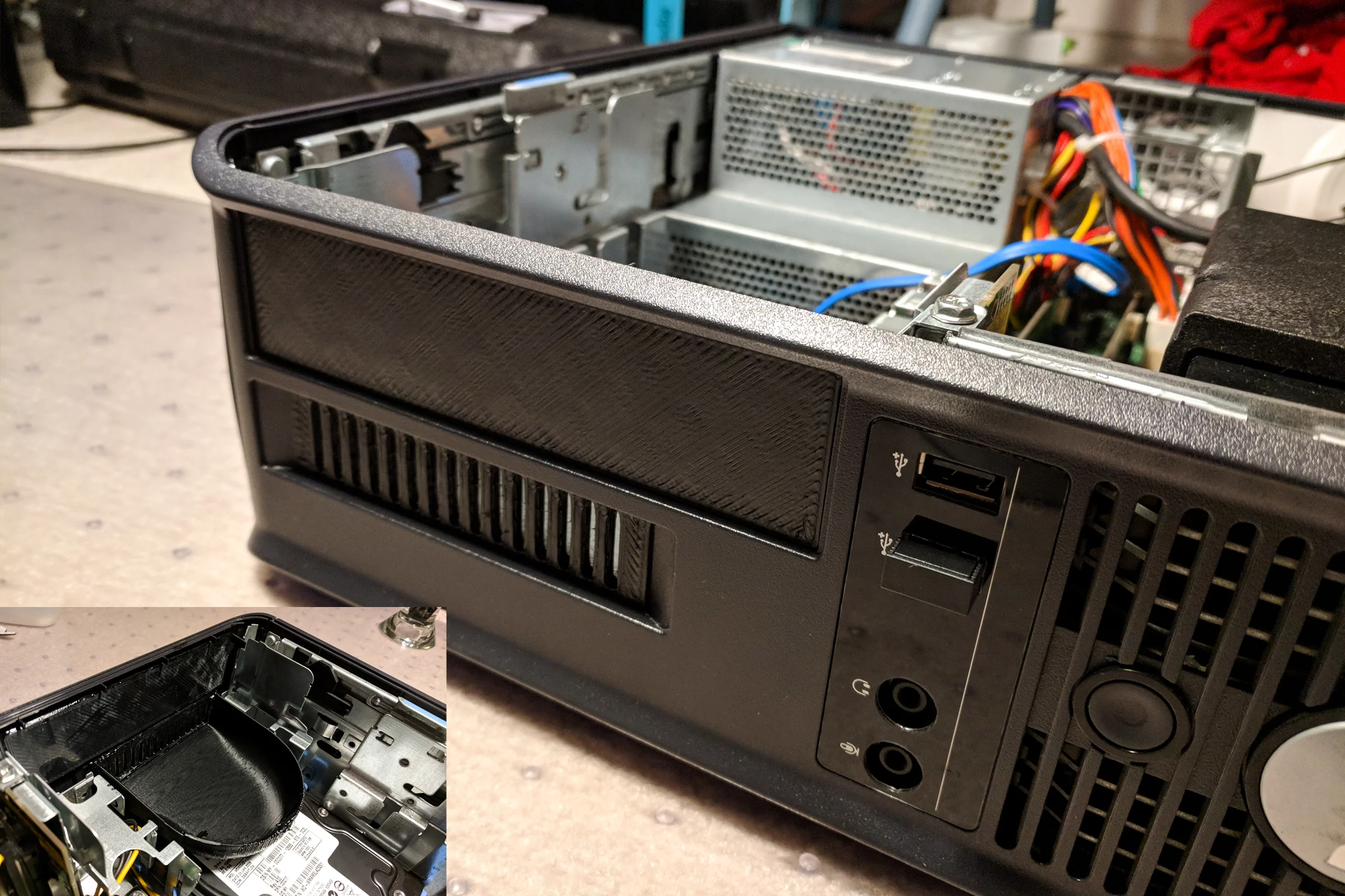 The Mill Trilogy — Custom cooler built from repurposed CPU heatsinks for Geckodrive G540 inside computer case
