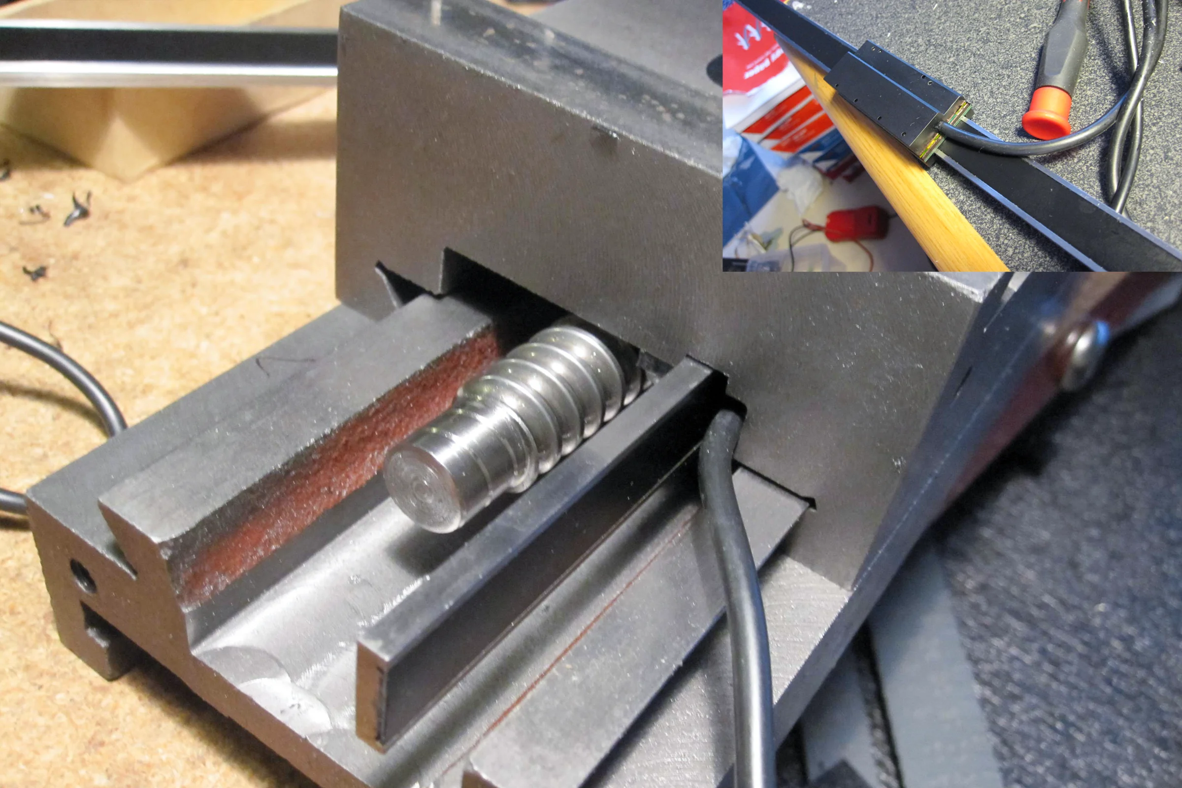 The Mill Trilogy — DRO scale wiring routed internally through mill casting before assembly