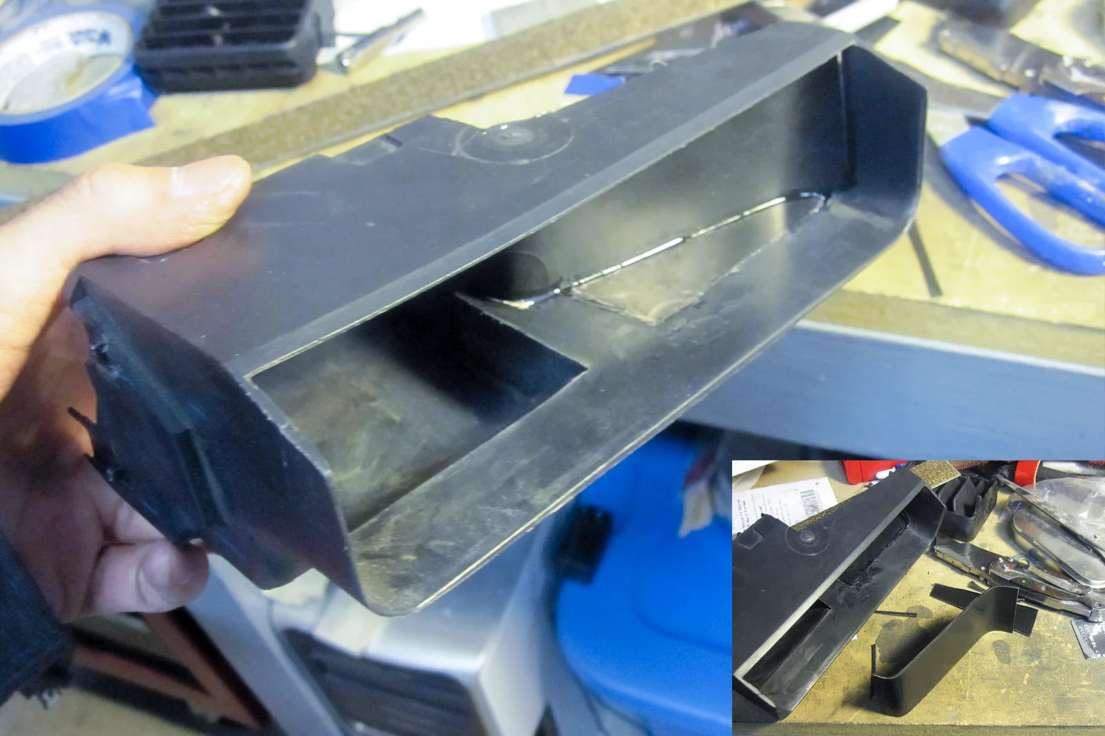 Vehicle Integrated Compute — Moto G phone disassembled with external button wiring and harness installed