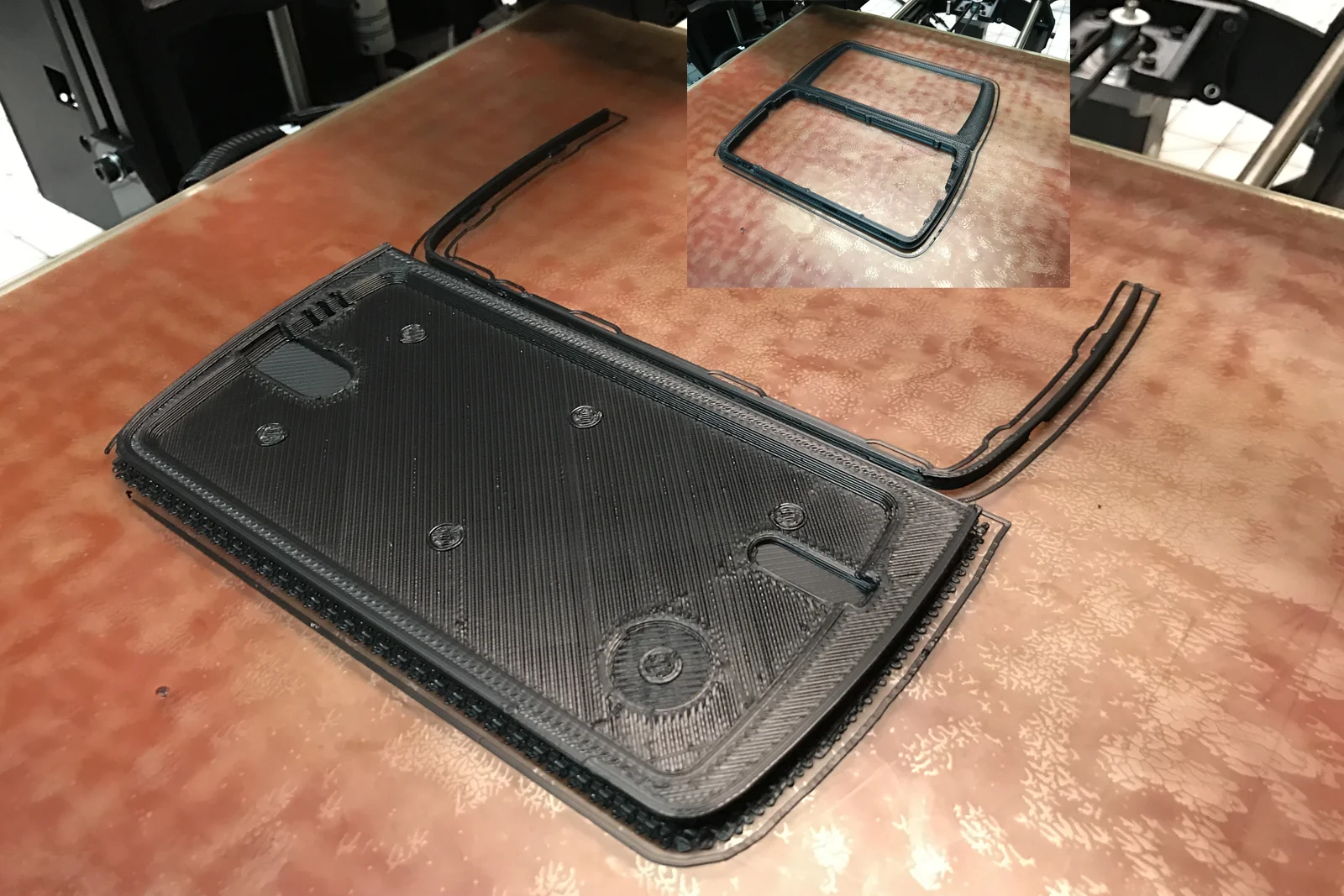 Vehicle Integrated Compute — Moto G phone disassembled with external button wiring and harness installed