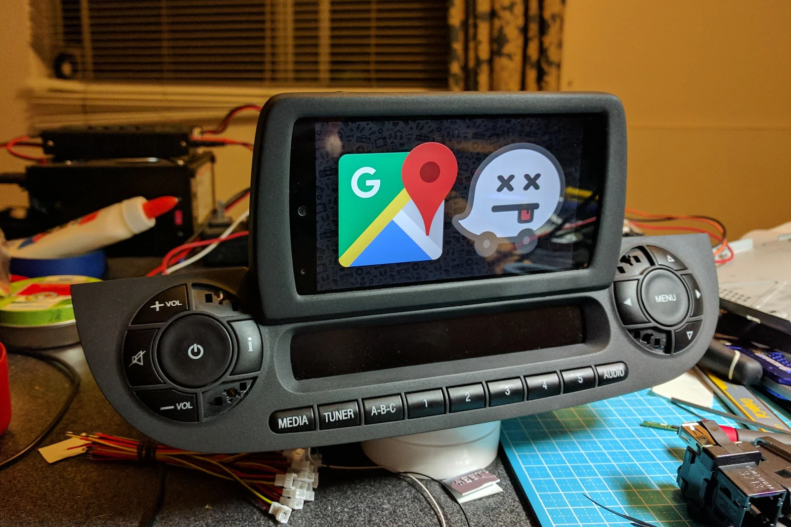 Vehicle Integrated Compute — Generation 3 Nexus 5 installed in Fiat 500e center stack